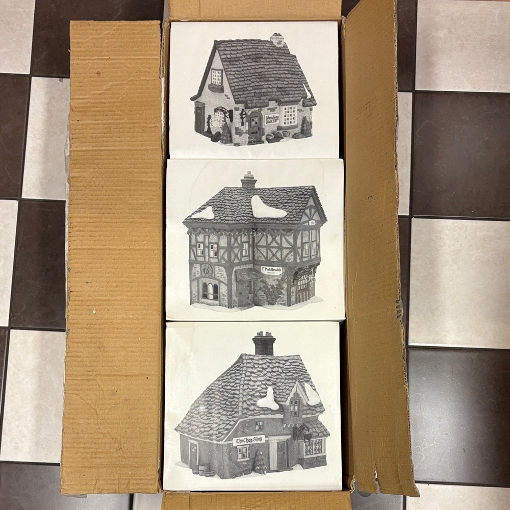 Department 56 Dickens Village Wrenbury Shops Set Of 3  58331 in box
